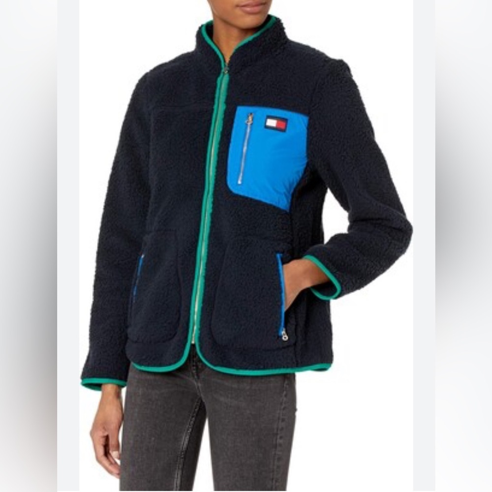 NWT! Tommy Hilfiger Size L Sherpa Full Zip Sweater